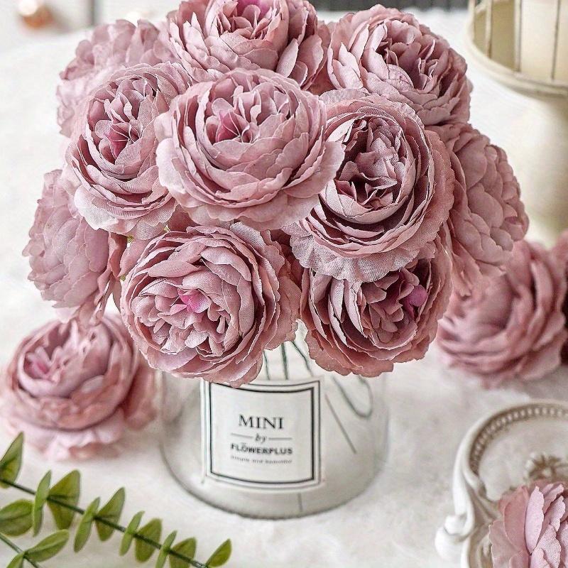 

Искусственные пионы, имитация головок пионов со стеблями для украшения свадебной вечеринки, украшения торта и домашнего стола в гостиной. 1pc разноцветный