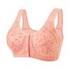 Plus Size Floral Print Cotton Bra with Front Closure and Wide Comfort Straps