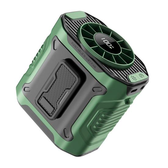 

Вентилятор на талию и шею с 100 скоростями, мощный поток воздуха, низкий уровень шума, управление без помощи рук, портативный персональный охлаждающий вентилятор, настольный вентилятор с зажимом зелёный