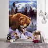 3D Bear Background Decoration Tapestry Curtain Nordic Style Bohemian Hippie Wall Decoration Tapestry Curtain Living Room Bedroom
