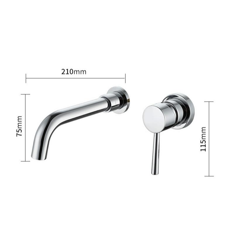 Concealed Wall-Mounted Two-Piece Set Modern Basin Bathroom Sink Embedded Basin Faucet