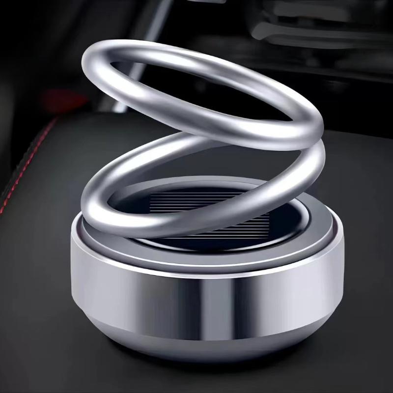 

Автомобильный парфюм на солнечной энергии, ароматерапевтический диффузор, вращающийся на 360 градусов, освежитель воздуха, украшение приборной панели салона автомобиля 1PC серебряный