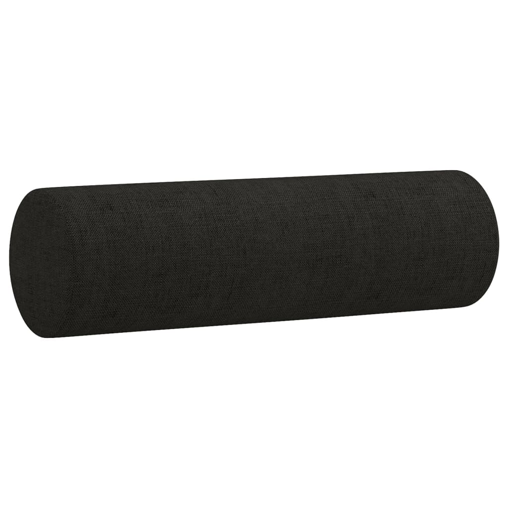 2 Seater Sofa with Decorative Cushions Black 120 Cm Fabric