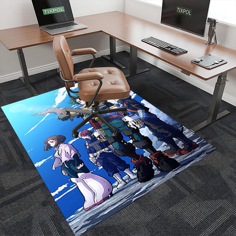 1pc My Hero Academia Midoriya Izuku Chair Mat - Anime Cartoon Design Office Desk Pad, Non-Slip Carpet for Home Decor, Suitable for All Seasons.T001