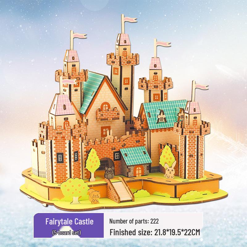 Challenging 3D Wooden Model Puzzle - Ancient Building Design for Adults