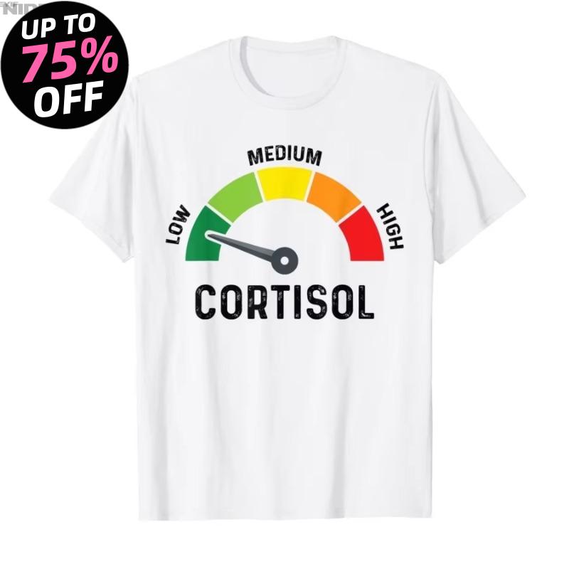 

Men Women 100% Cotton T Shirts Short Sleeve Tops Low Cortisol Levels v Meme T-shirt S разноцветный