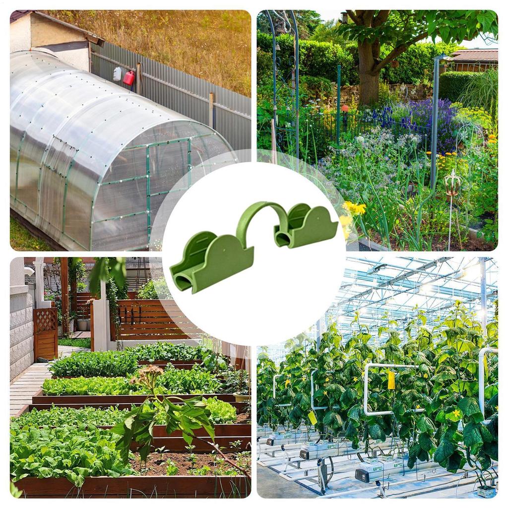 Greenhouse Clamps 200pcs Shading Net Film Row Cover Fixing Clips 6mm Garden Plant Support Hoops Connector Frost Cloth Fastener