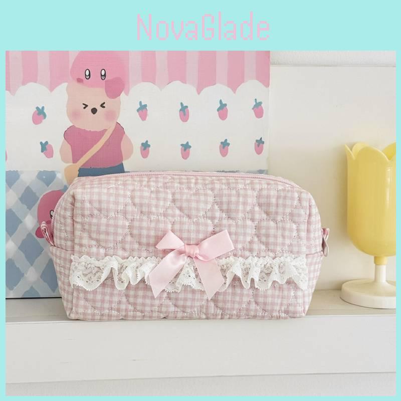 Cotton Girls Sweetheart Lace Storage Bag For Daily Use
