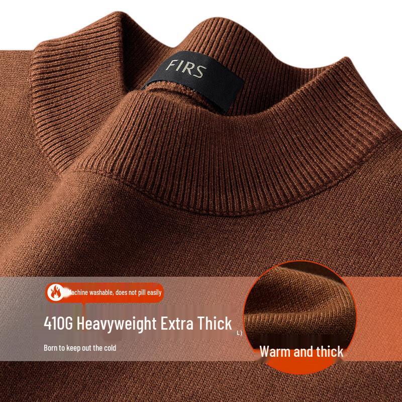 Shanshan Men's Heavyweight Machine Washable Thermal Half-High Neck Knit Sweater