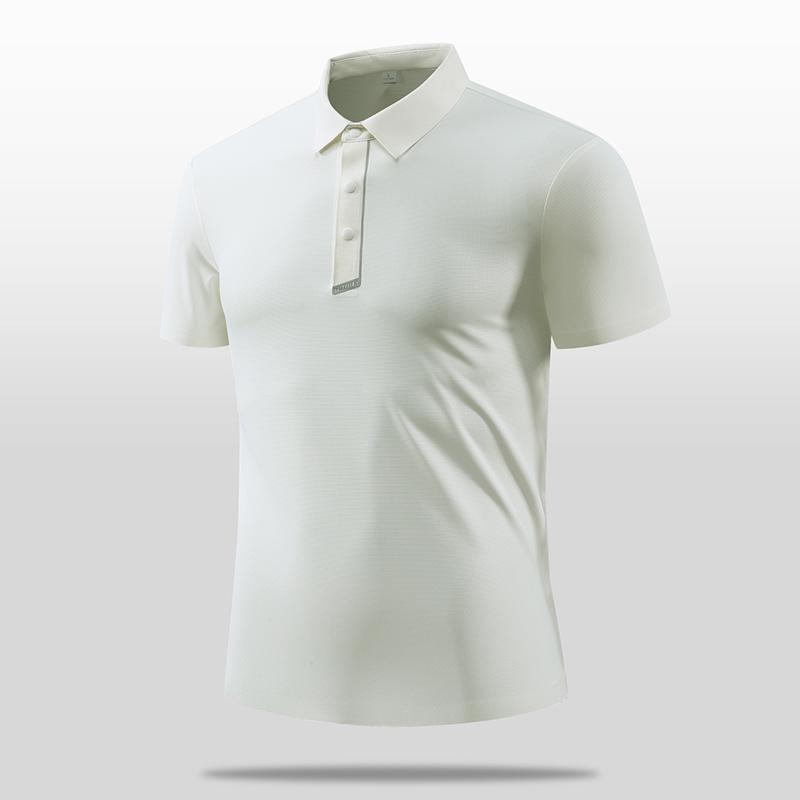 Solid Color Short Sleeved Polo Shirt Short Sleeved T-shirt for Men, Simple Business Casual Men, Lapel T-shirt