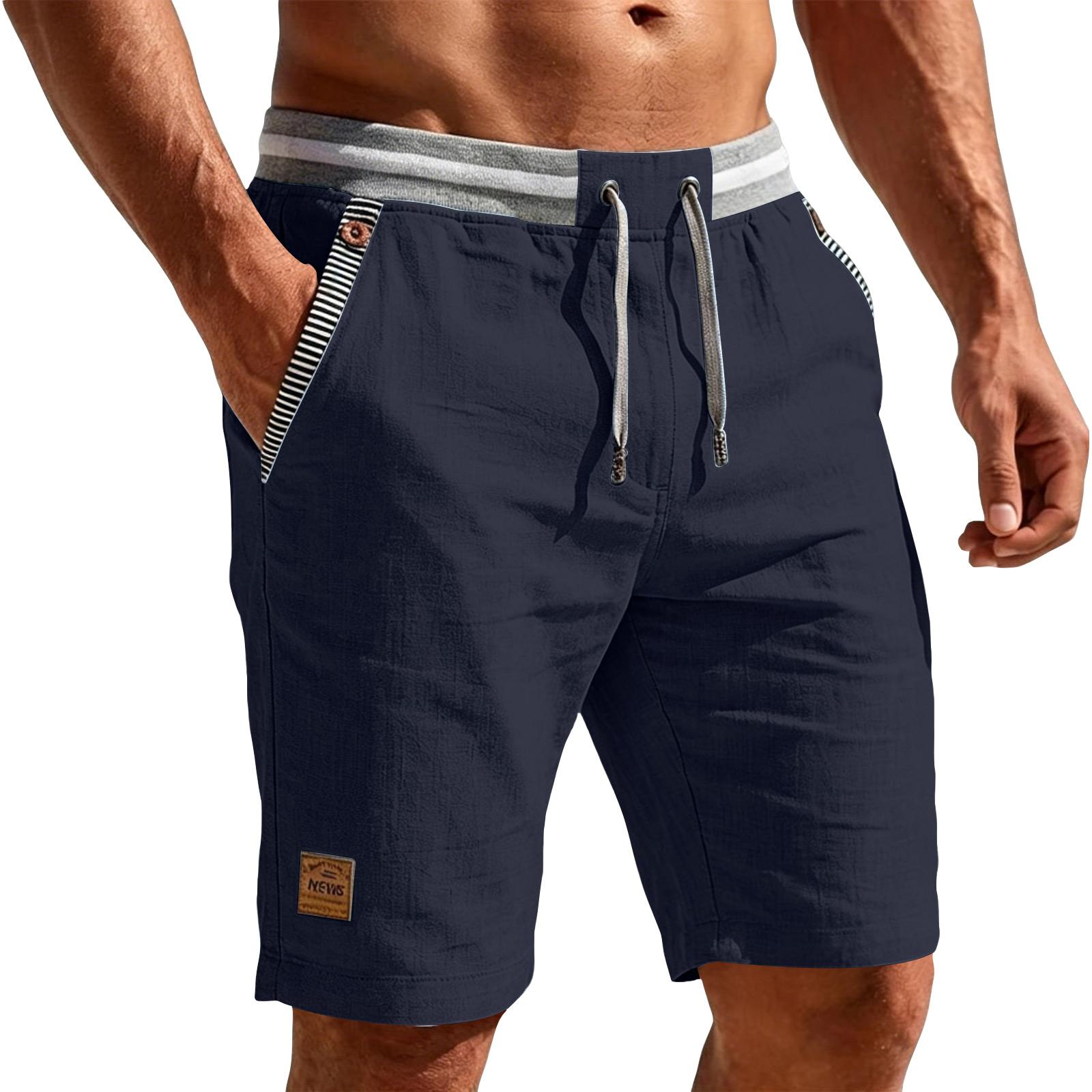 

Men s Casual Shorts Men s Elastic Waist Outdoor Sports Shorts XL Темно-синій