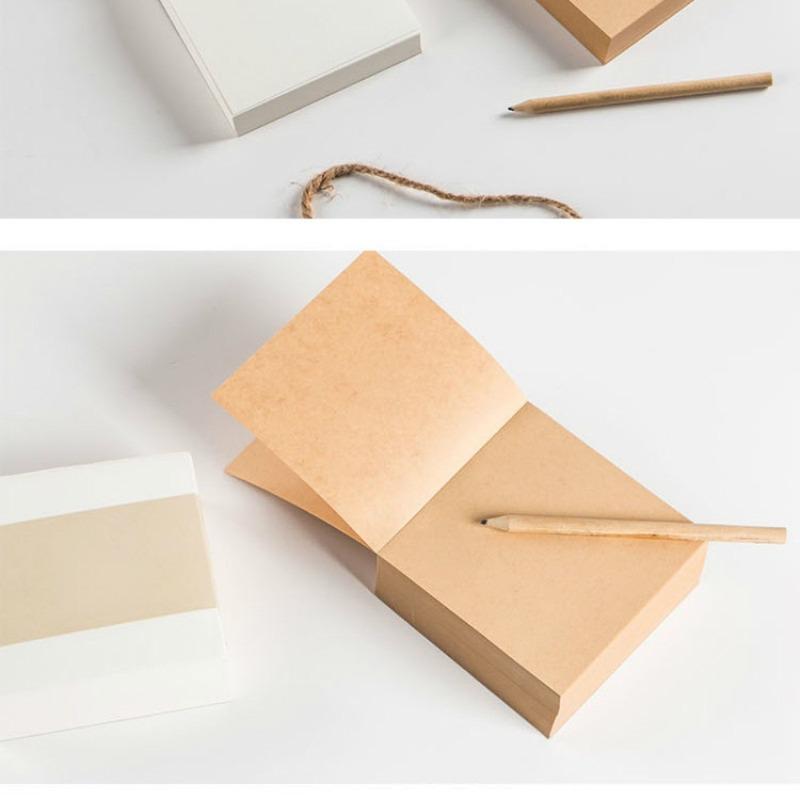 Thickened Square Brick Notes for N Times Simple Stationery Blank Tearable Note Pad and 400 Post-it Notes.