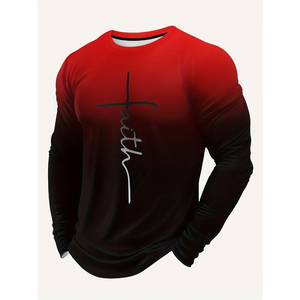 Long Sleeve Tees Autumn in Tops and T-Shirts Oversize Man Polyester Men's Clothing
