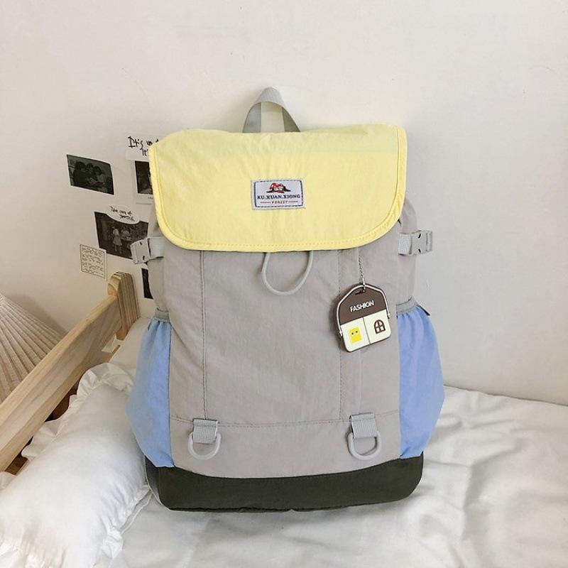 Schoolbag Korean Contrasting Color Outdoor Mountaineering Backpack 1011 New High-value Primary School Schoolbag Junior High School Travel Backpack