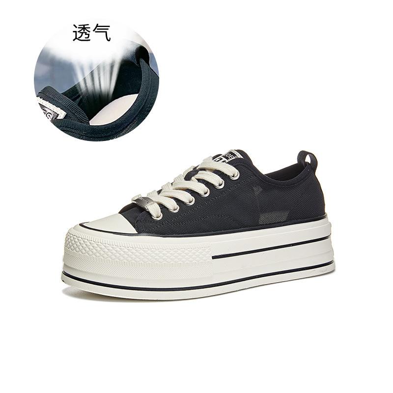

Platform white shoes women s 2025 summer new mesh breathable board shoes fashion casual shoes women s height-increasing sports women s shoes 40 чорний
