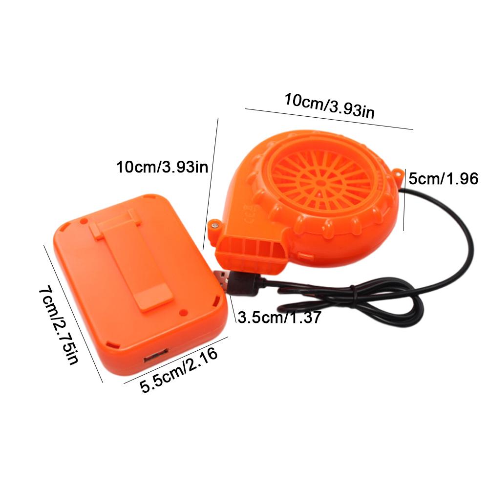 Nový elektrický mini ventilátor s nízkou hlučností a pouzdrem na baterii, USB vzduchové čerpadlo pro nafukovací hračku, kostým pro panenku