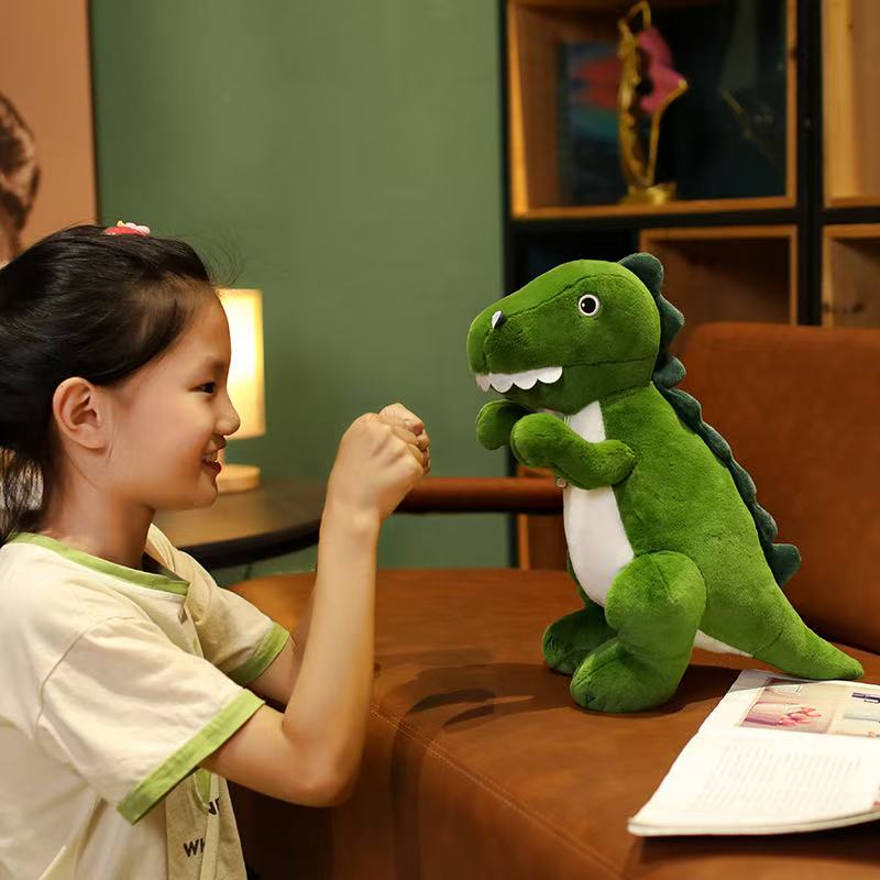 35cm Green Dinosaur Doll Simulation Plush Toy Handmade Doll Cartoon Anime Cute Pillow Cushion Home Decoration Children's Birt