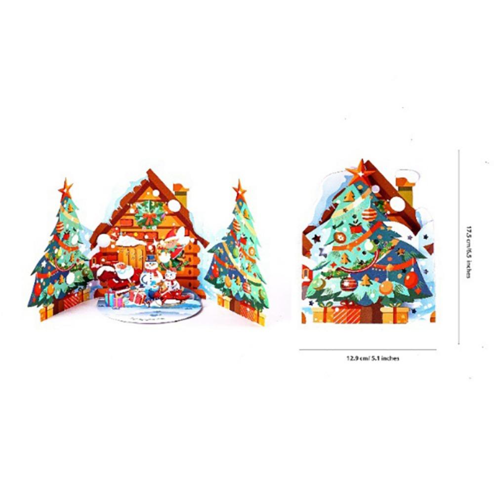3D Cartoon Christmas Greeting Cards Multicolor 3D Christmas Card  Christmas Season