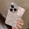 New Fashion 3D Bling Rhinestone Love Heart Phone Case For iPhone 17 16 15 14 13 12 Pro Max 16 15 14 Plus Aesthetics Clear Shell