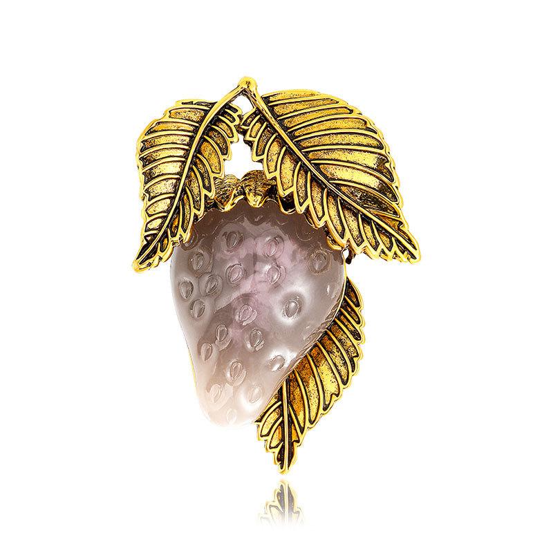 Strawberry Oil Fruit Fashion Buckle Brooch 4.7*6.6CM