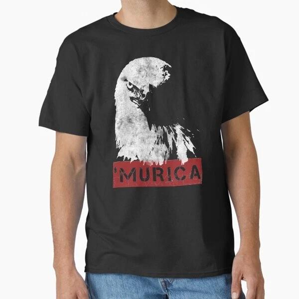 Patriotic American Bald Eagle Classic Tshirt Made In Usaaus Tshirt S2xl S