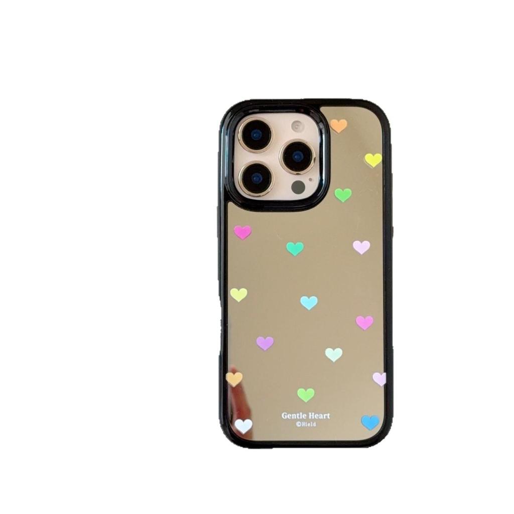 Full Screen Love Polka Dots Mirror Case for iPhone 16 Pro Max, Apple 14 & 15