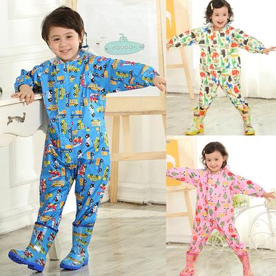 Cartoon Raincoat Kids Children Jumpsuit Rainwear Boy Girl Waterproof Poncho