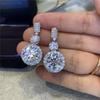 Domineering Temperament Round Super Flash Earrings, French Temperament Hong Kong Style Banquet Light Luxury Earrings, Classic Jewelry