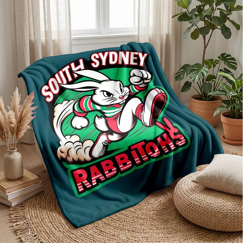 Coperta in Pile Flannel South Sydney Rabbitohs Coperta Calda e Accogliente per Divano Letto Viaggio Uso in Tutte le Stagioni