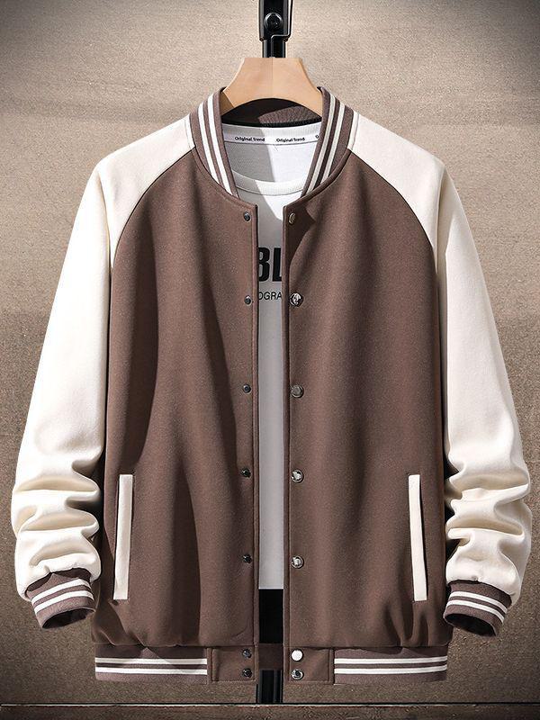 Men's 2024 Autumn Loose Baseball Jacket - Trendy Casual Style for Teens and Students