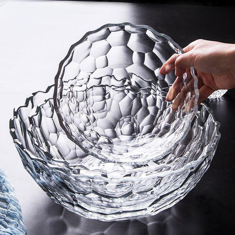Extra velká křišťálová skleněná mísa na ovoce s vysokou kapacitou