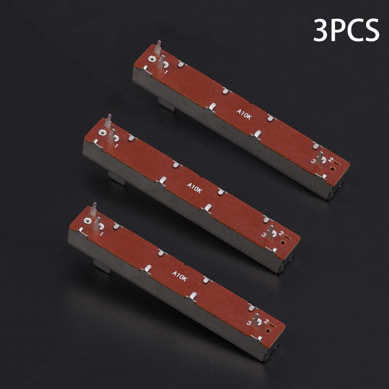New 88mm 3-Pin Single Potentiometer A10K B10K Straight Slide Potentiometer Mono Channel Mixer Fader Stroke 6MM