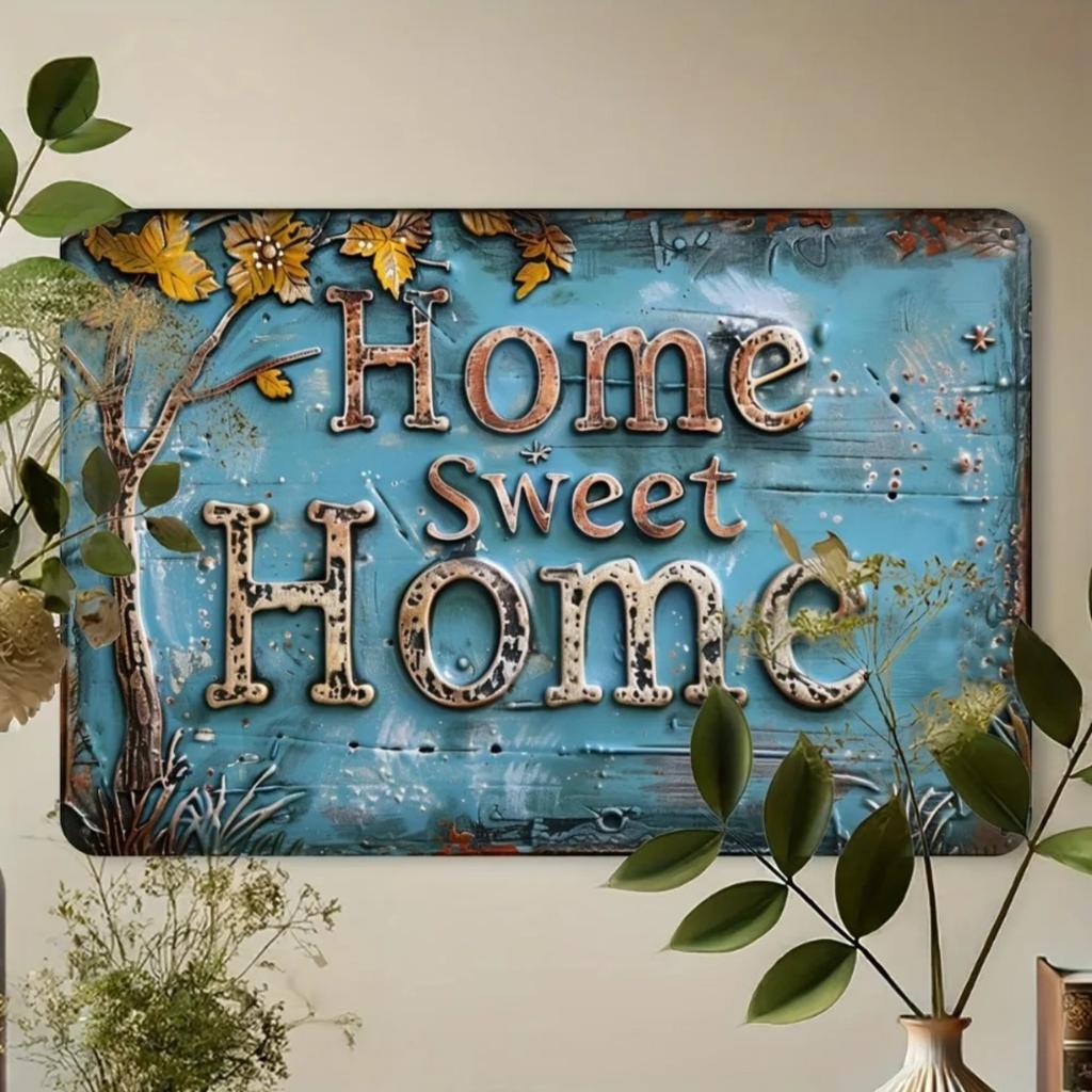 Retro Farmhouse Metal Tin Sign "Family Troubles" Quote Wall Art Decor for Home Office