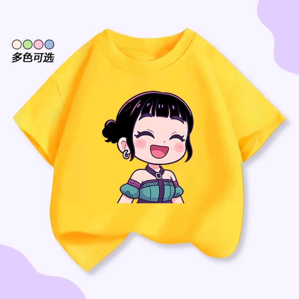 KPOP Witch Hunter Zoey Zoey Children's Short Sleeved T-shirt Summer 2026 New Devil Hunter Round Neck Parent Child Clothing