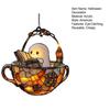 Halloween Acrylic Suncatcher Adorable Ghost Reading Book Pendant Black Cat Teacup Spooky Window Hanging Decoration for Home Parties Festivals