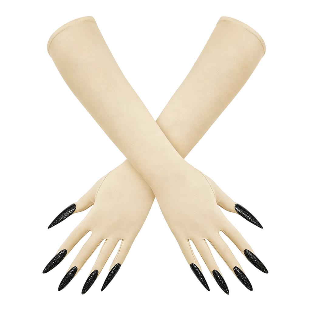Halloween Long Nail Gloves for Women Witch Costume Party Accessories
