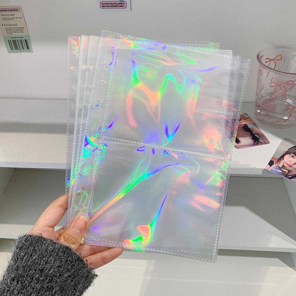 A5 Laser Star Zipper Binder Photo Card Collection Book Transparent Album A5 Card Album 3-inch Love Small Card Storage Album