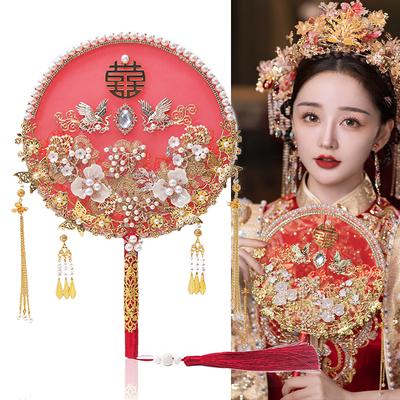 Ancient Style Home Decor Fans Vintage Chinese Wedding Decorative Fans Wedding Bride Hand Fan Photography Ornaments Art Craft