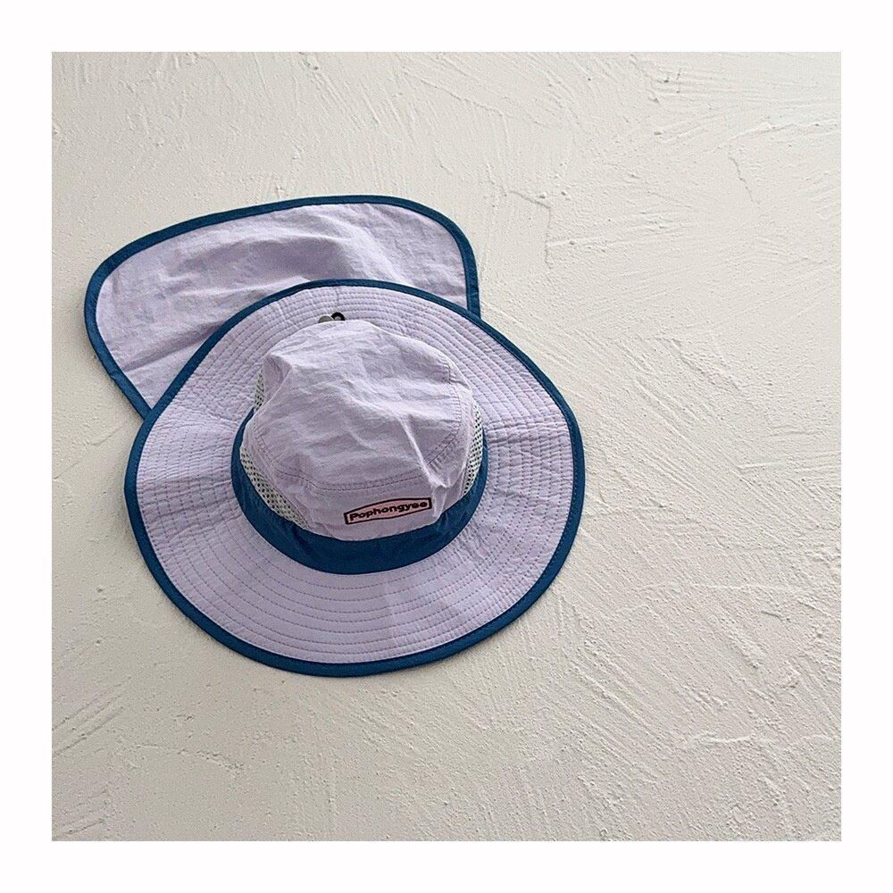 Kids Quick Dry Wide Brim Bucket Hat With Cape Summer UV Protection Block Parent Child Outdoor Camping Sun Hat