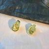 Vintage Gold Color Circle Knot Stud Earrings For Woman Fashion Metal Multilayer Geometric Earrings Jewelry Party Gifts