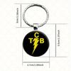 1PC TCB Lightning Rock Band Emblem Keychain Durable Yellow Lightning Style Car Keyring Accessories Souvenir Gift for Men Woman