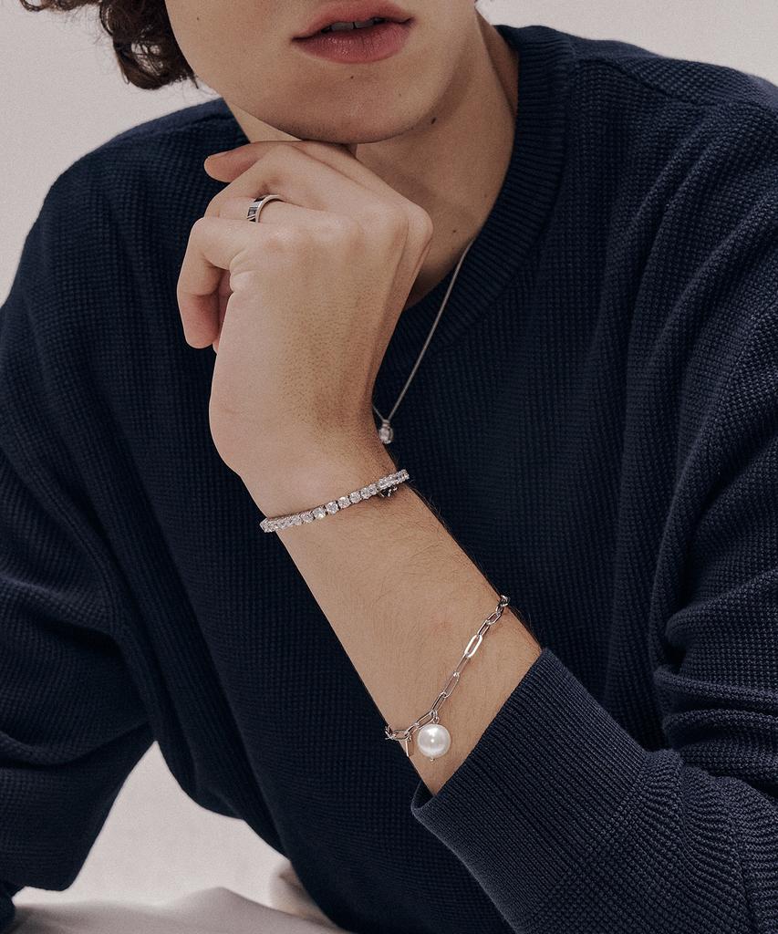 Ost [Puremond] Simulant Diamond 4Mm Silver Tennis Bracelet (S) Otb122802Dww