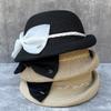 Summer Straw Hepburn Curly Elegant Bow Beret Women'S Travel Versatile Basin Hat Straw Hat