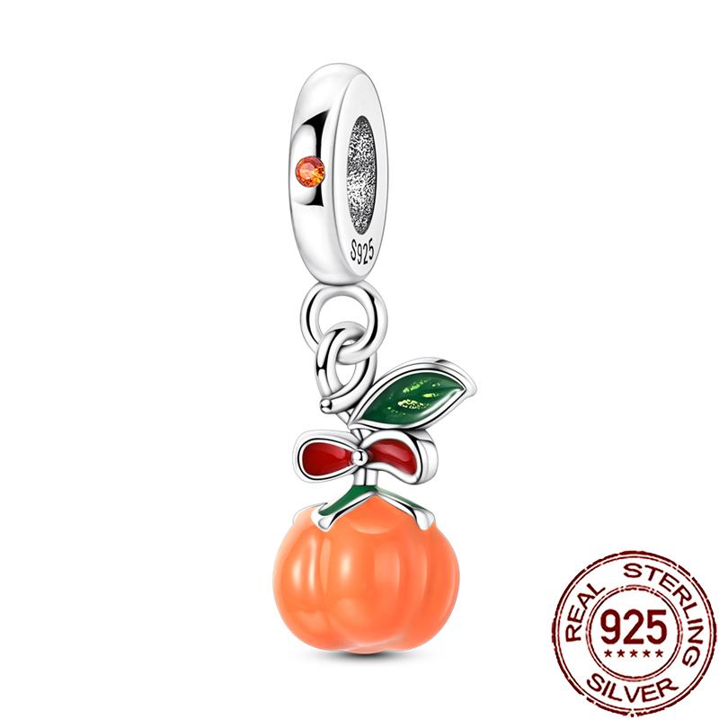New Charms Copper Colorful Plant Flower Fruit Charm Beads Fit Snake Chain Bracelet Necklace Women Diy Jewelry