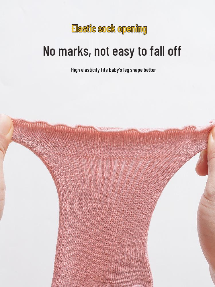 Xiyu Jia Baby Socks - Autumn/Winter Collection, Ruffle Edge, Bow Detail, A-Class Combed Cotton, Seamless Design