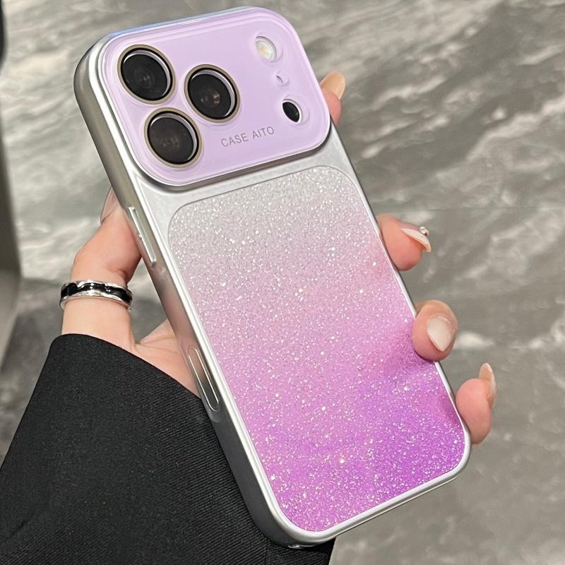 

Градиентный чехол с блестками «Аврора» для iPhone 17 16 15 14 13 Pro Max Покрытие Броня Ударопрочный Блестящий Кристалл Чехол с большим окном iPhone17 Pro