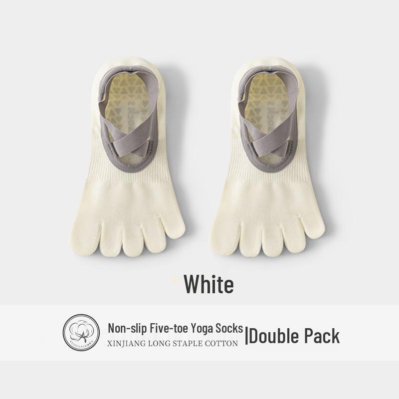 Women's Anti-Slip Yoga & Pilates Five-Toe Socks - Summer Thin, Pure Cotton Toe Separator Boat Socks