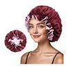 Double Layer Shower Caps Reversible Wear Bath Hair Cap Soft Cosmetic Cap  Makeup Tool