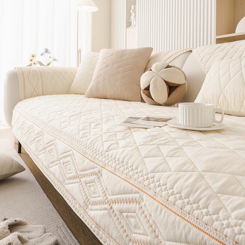 Husă de canapea de vânt crem pentru sufragerie Husă de canapea universală anti-alunecare din bumbac spălat Husă de canapea anti-alunecare Husă de canapea decorativă