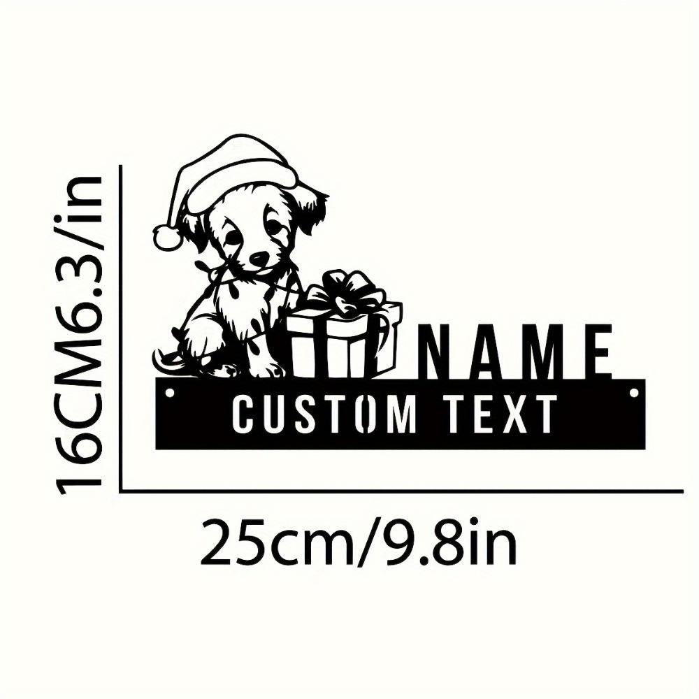 

Vintage Christmas Dog Metal Name Sign Custom Tabletop Plaque for Dog Lovers Home Decor